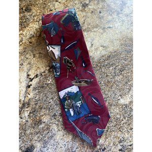 American Sports Men's Maroon Fishing Neck Tie Angler's Necktie Boat